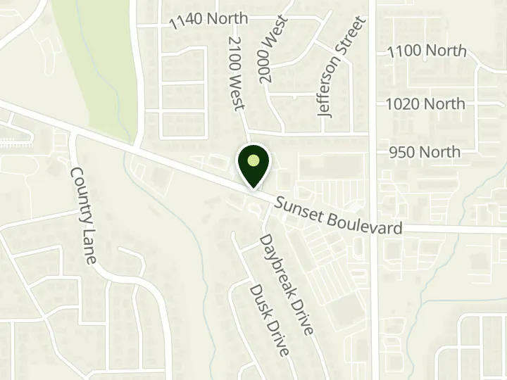 Map of the streets around Mountain America Credit Union, St. George: Sunset Boulevard, at 2104 W Sunset Blvd, St. George, UT 84770