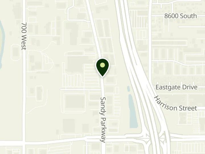 Map of the streets around OE Federal Credit Union, Sandy Branch, at 8805 S. Sandy Park Way, Ste 150, Sandy, UT 84070