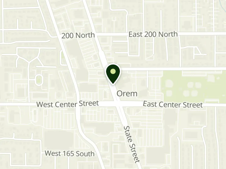Map of the streets around Orem City Employees Federal Credit Union, Only Office, at 56 N State St, Orem, UT 84057