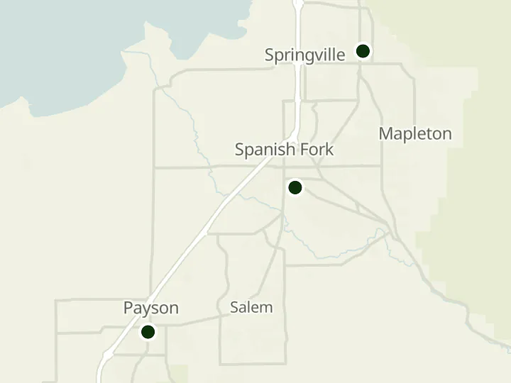 Map of Pacific Horizon Credit Union's 3 branches in Utah