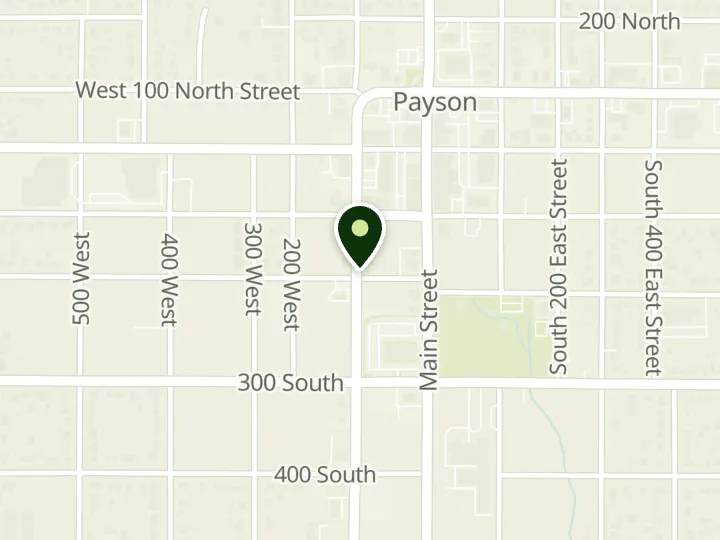 Map of the streets around Pacific Horizon Credit Union, Payson Branch, at 191 S 100 W, Payson, UT 84651