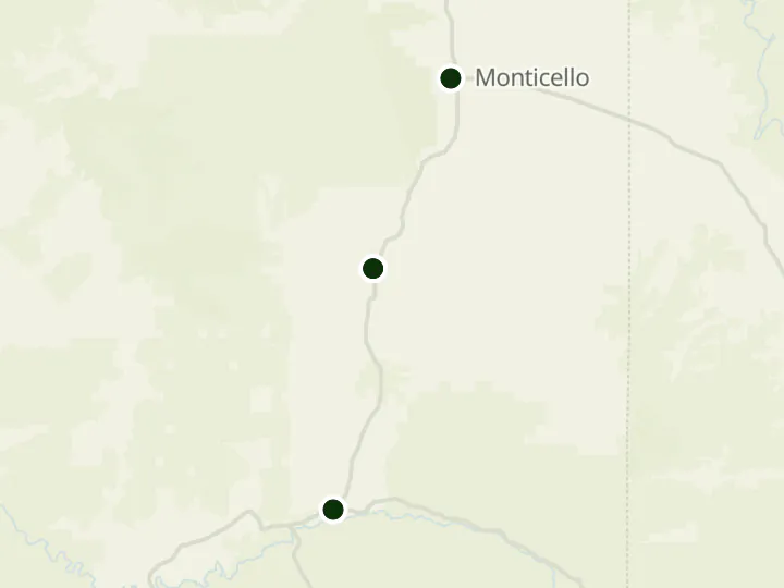 Map of San Juan Credit Union's 3 branches in Utah