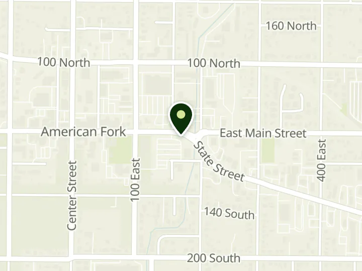 Map of the streets around Security Service Federal Credit Union, American Fork Branch, at 124 N West State Rd, American Fork, UT 84003