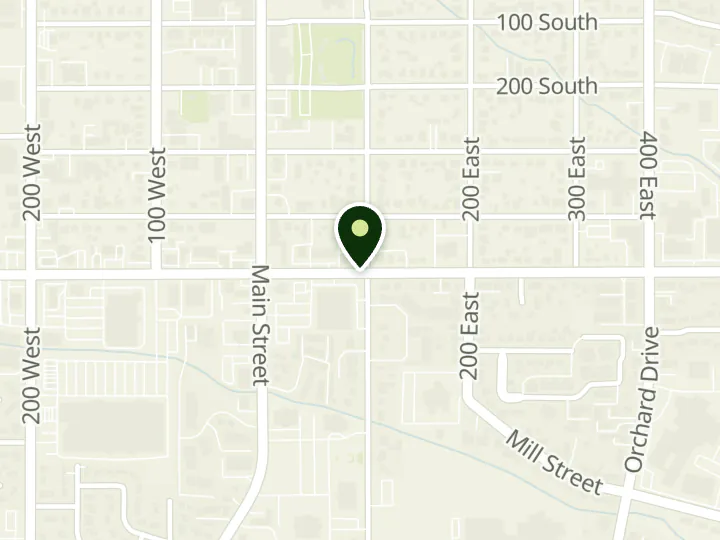 Map of the streets around Security Service Federal Credit Union, Bountiful Branch, at 95 E 500 S, Bountiful, UT 84010