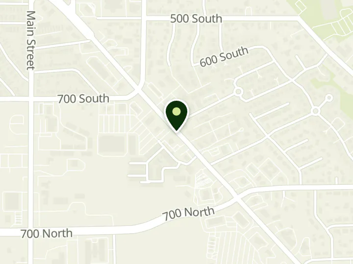 Map of the streets around Security Service Federal Credit Union, Pleasant Grove Branch, at 366 E State Rd, Pleasant Grove, UT 84062
