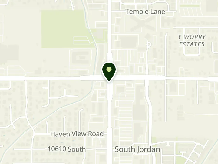 Map of the streets around Security Service Federal Credit Union, South Jordan Branch, at 10404 S Redwood Rd, South Jordan, UT 84095