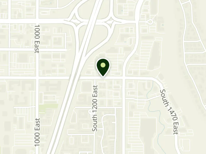 Map of the streets around Security Service Federal Credit Union, St. George Branch, at 1227 E 100 S, St. George, UT 84790
