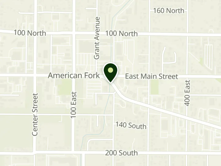 Map of the streets around Utah Community Credit Union, American Fork, at 196 N West State Rd, American Fork, UT 84003
