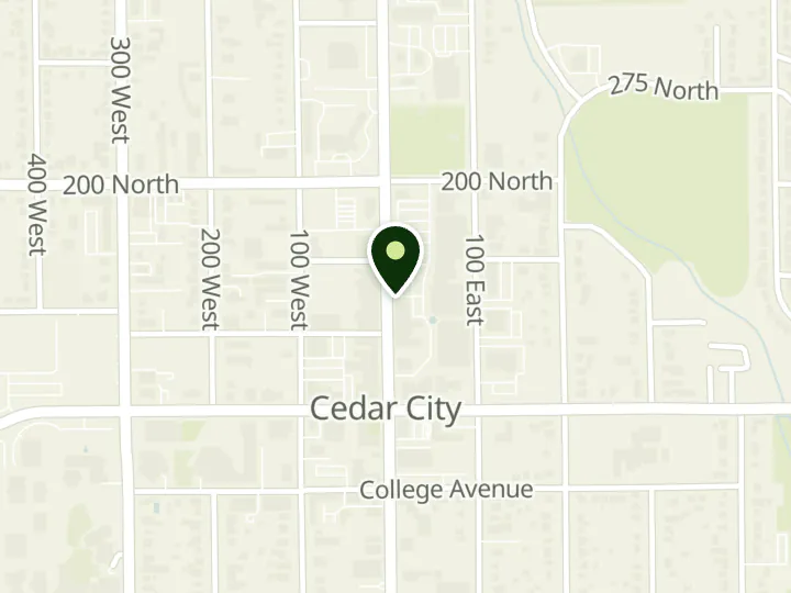 Map of the streets around Utah Community Credit Union, Cedar City, at 126 N Main St Ste C2, Cedar City, UT 84720