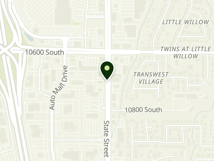 Map of the streets around Utah Community Credit Union, Sandy Branch, at 10692 S State St, Sandy, UT 84070