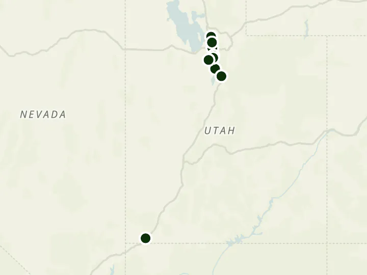 Map of Utah First Credit Union's 11 branches in Utah