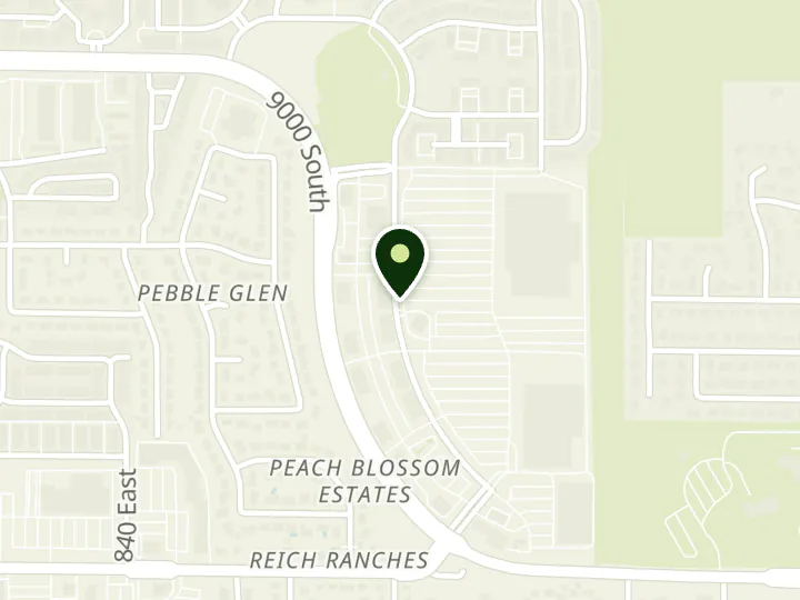 Map of the streets around Utah First Credit Union, Sandy Branch, at 9213 S Quarry Bend Dr, Sandy, UT 84094