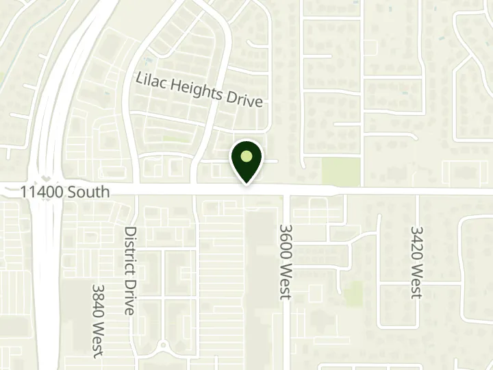 Map of the streets around Utah First Credit Union, South Jordan Branch, at 3642 W 11400 S, South Jordan, UT 84095
