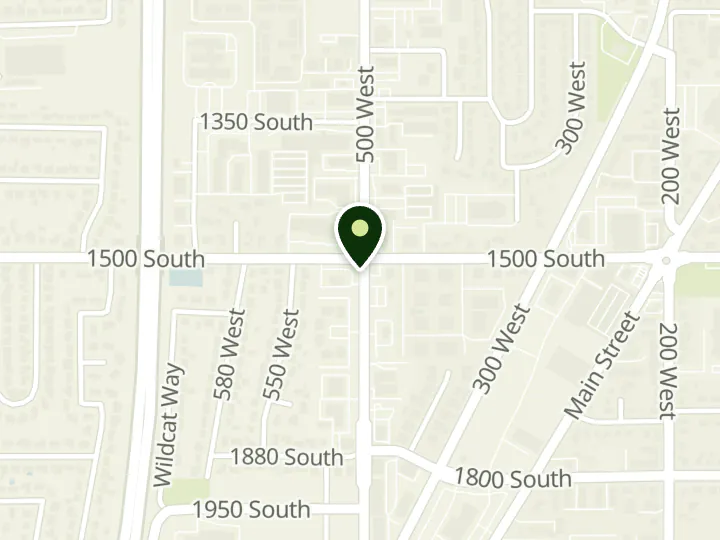 Map of the streets around Utah First Credit Union, Woods Cross Branch, at 1520 S 500 W, Woods Cross, UT 84010