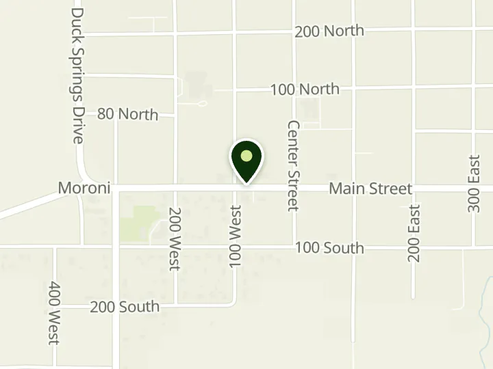 Map of the streets around Utah Heritage Credit Union, Moroni, at 84 W Main St, Moroni, UT 84646