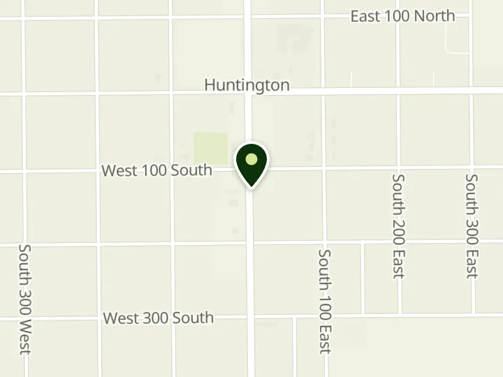Map of the streets around Utah Power Credit Union, Huntington, at 125 S Main St, Huntington, UT 84528