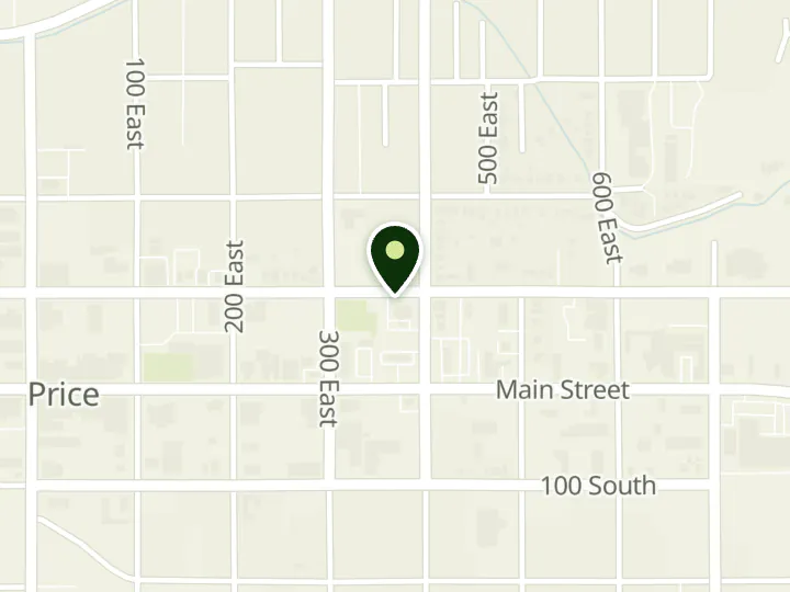Map of the streets around Utah Power Credit Union, Price, at 370 E 100 N, Price, UT 84501
