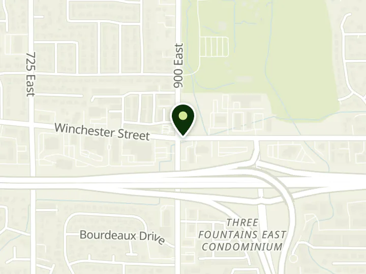 Map of the streets around Utah Power Credit Union, Salt Lake (Main), at 957 E 6600 S, Murray, UT 84121