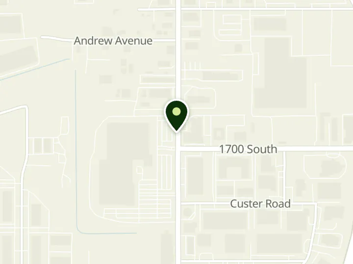Map of the streets around Varex Federal Credit Union, Salt Lake City branch, at 1678 Pioneer Rd, Salt Lake City, UT 84104